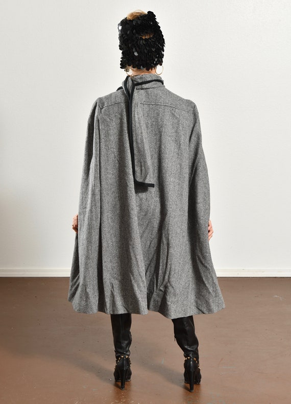 Vintage Wool Herringbone Cape/ Vintage Wool Cape/… - image 4