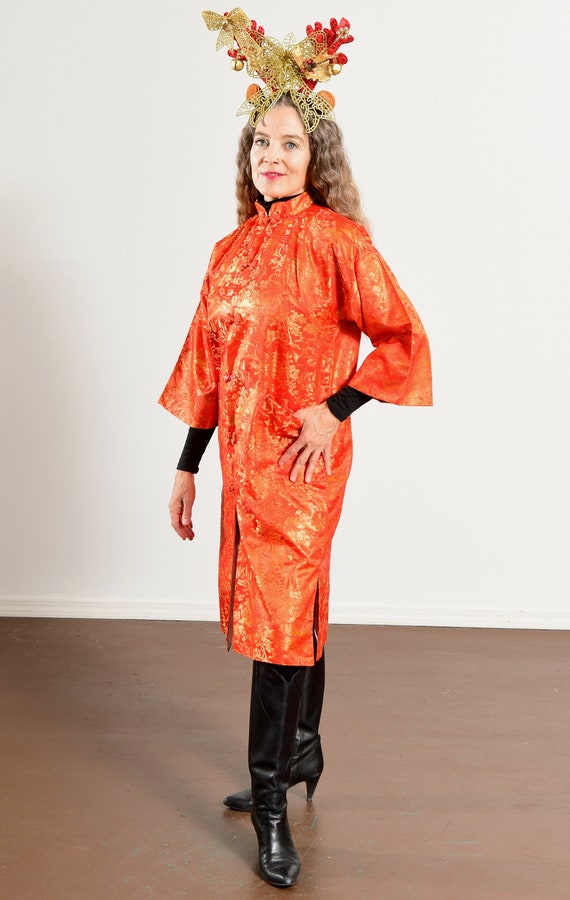 Joli/ Chinese Robe/ Chinese Metallic Robe/ Gold R… - image 5