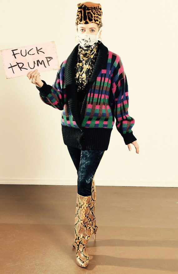 Diversity/ 80's Colorblock Sweater/ 80's Cardigan