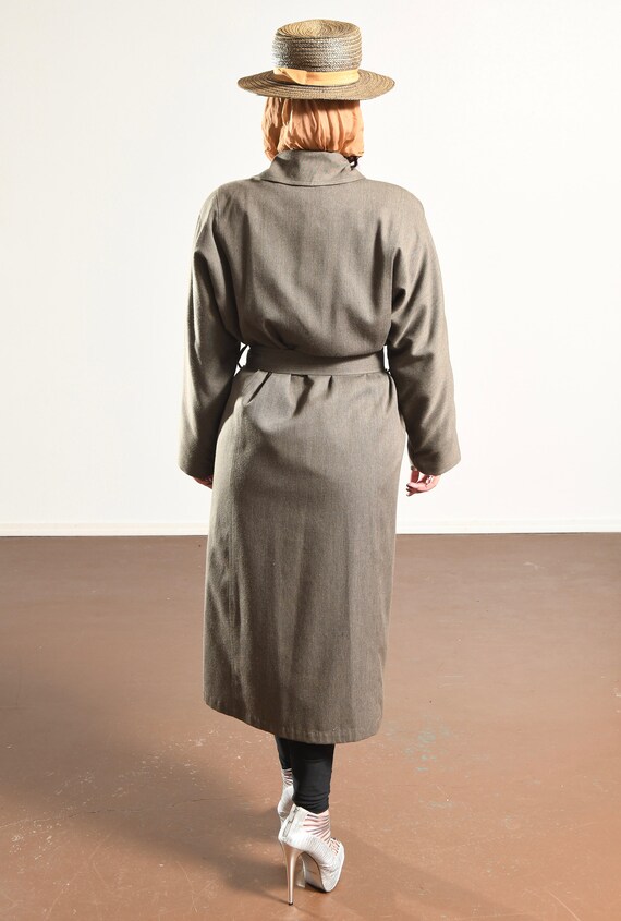 London Fog Trench Coat/ Olive Wool Trench Coat/ W… - image 4