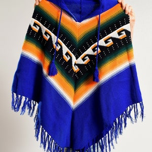 Vintage Poncho/ South American Poncho/ 70's Poncho/ Fringe Poncho/ Ecuador Poncho/ Size S-M image 10