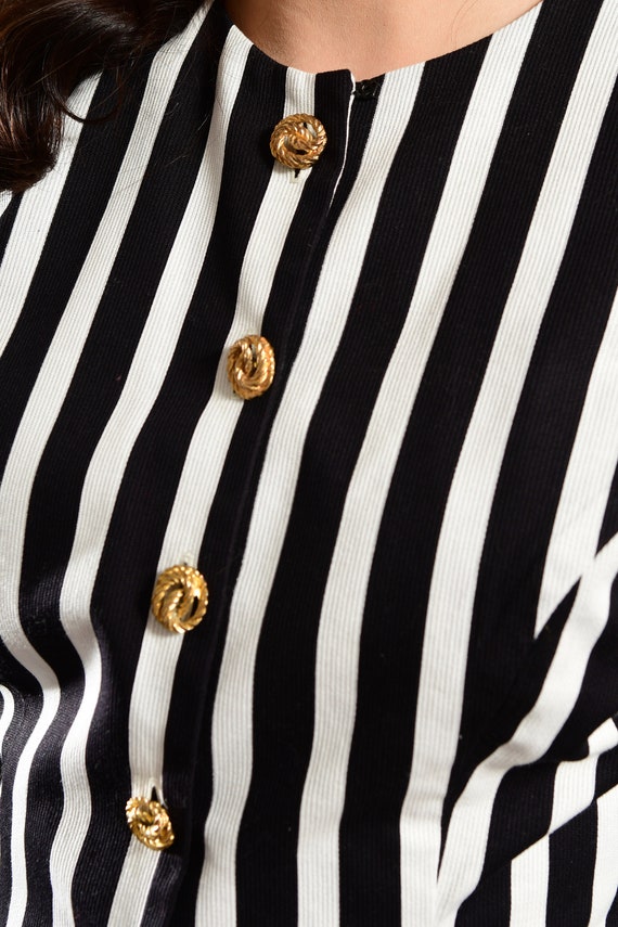 Donna Morgan/ 80's Striped Shirt/ 80's Striped Ja… - image 9