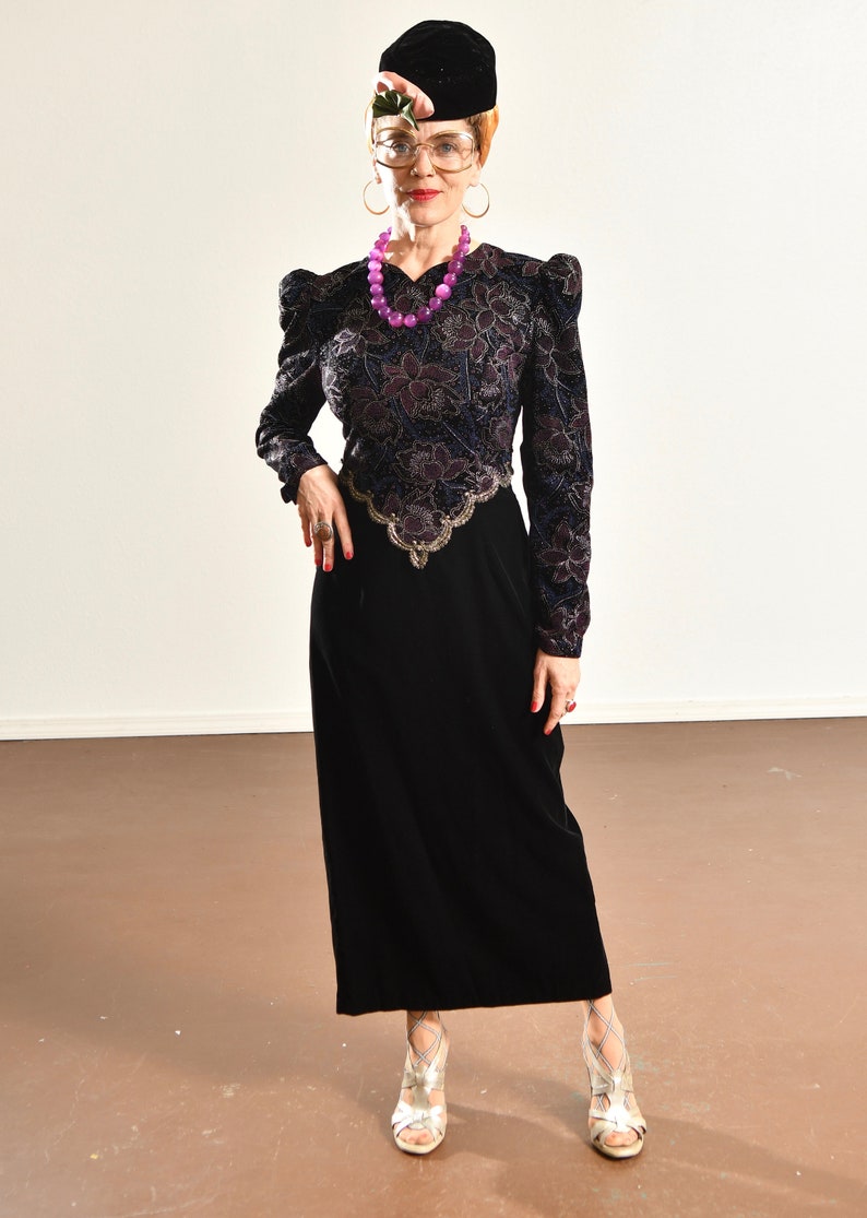 scott mcclintock black velvet dress