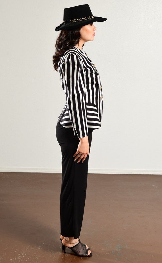 Donna Morgan/ 80's Striped Shirt/ 80's Striped Ja… - image 3