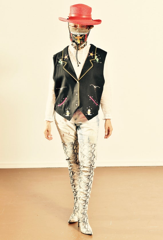 Gerard by Pege/ Wool Western Vest/ Wool Cowboy Ves
