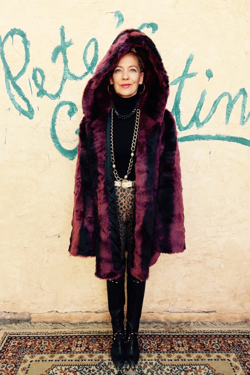 New Pamela Mccoy Red Fox Faux Fur Coat 3x Womens Multi