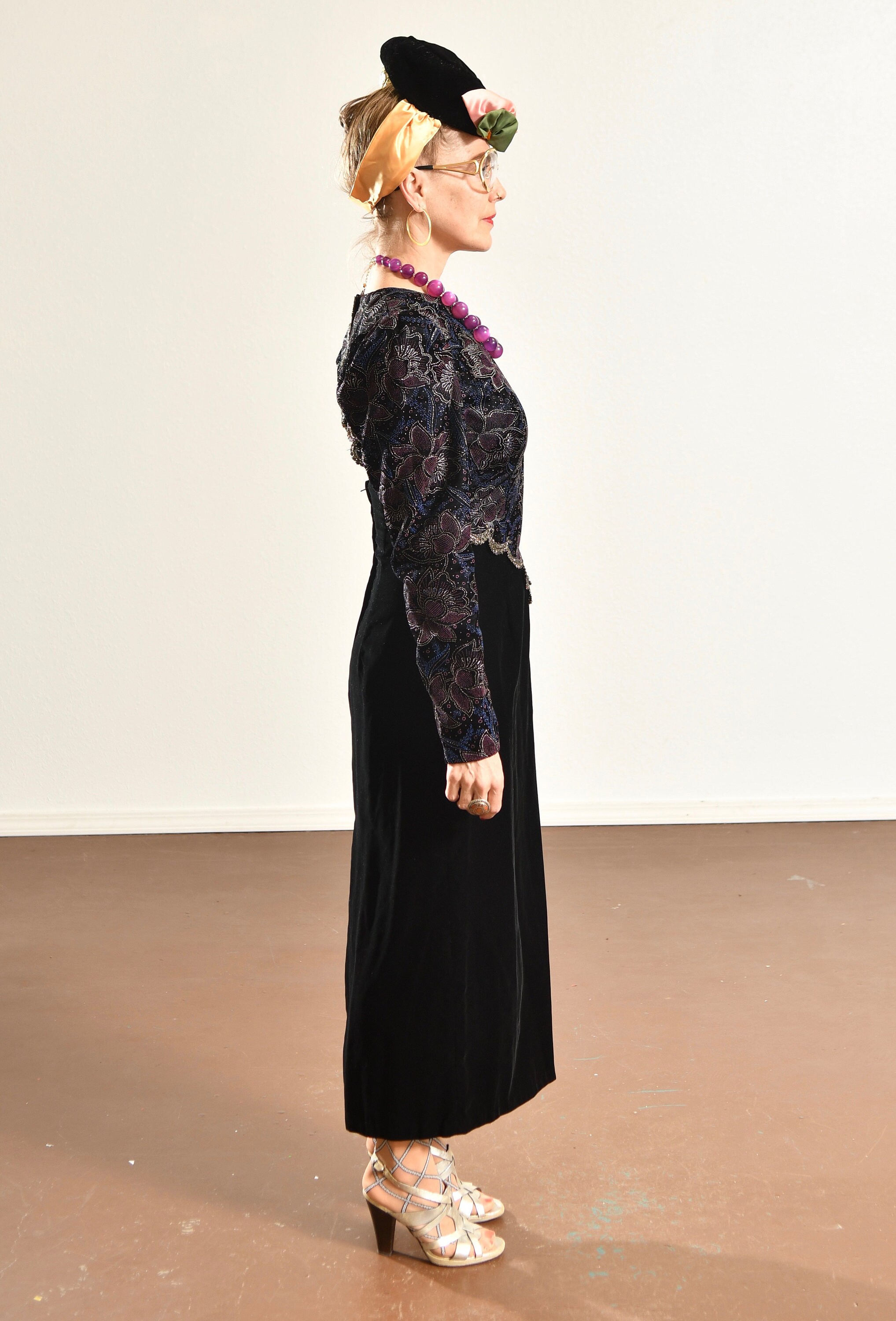 scott mcclintock black velvet dress