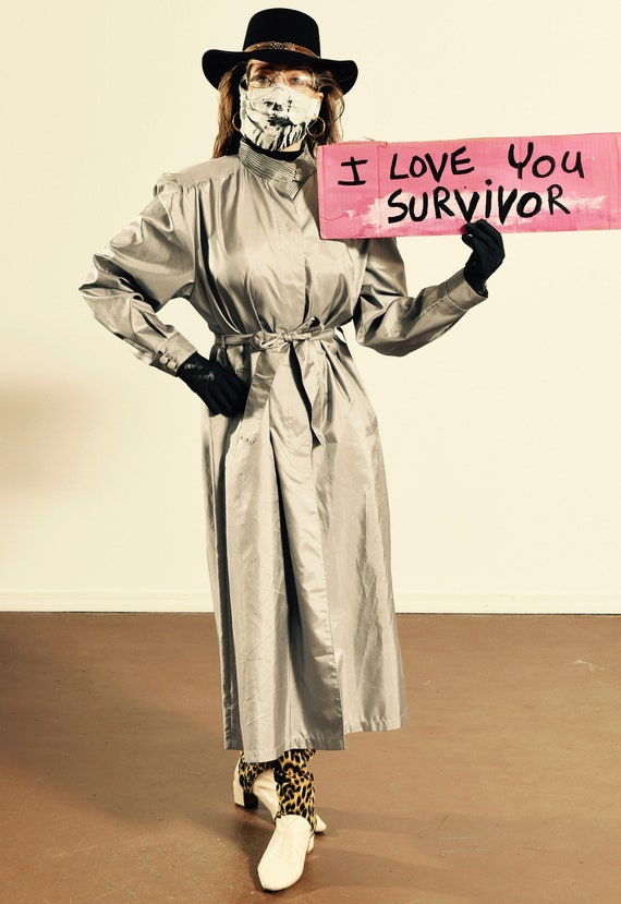 Lindsey Blake Trench/ Silver Trench Coat/ Windbrea