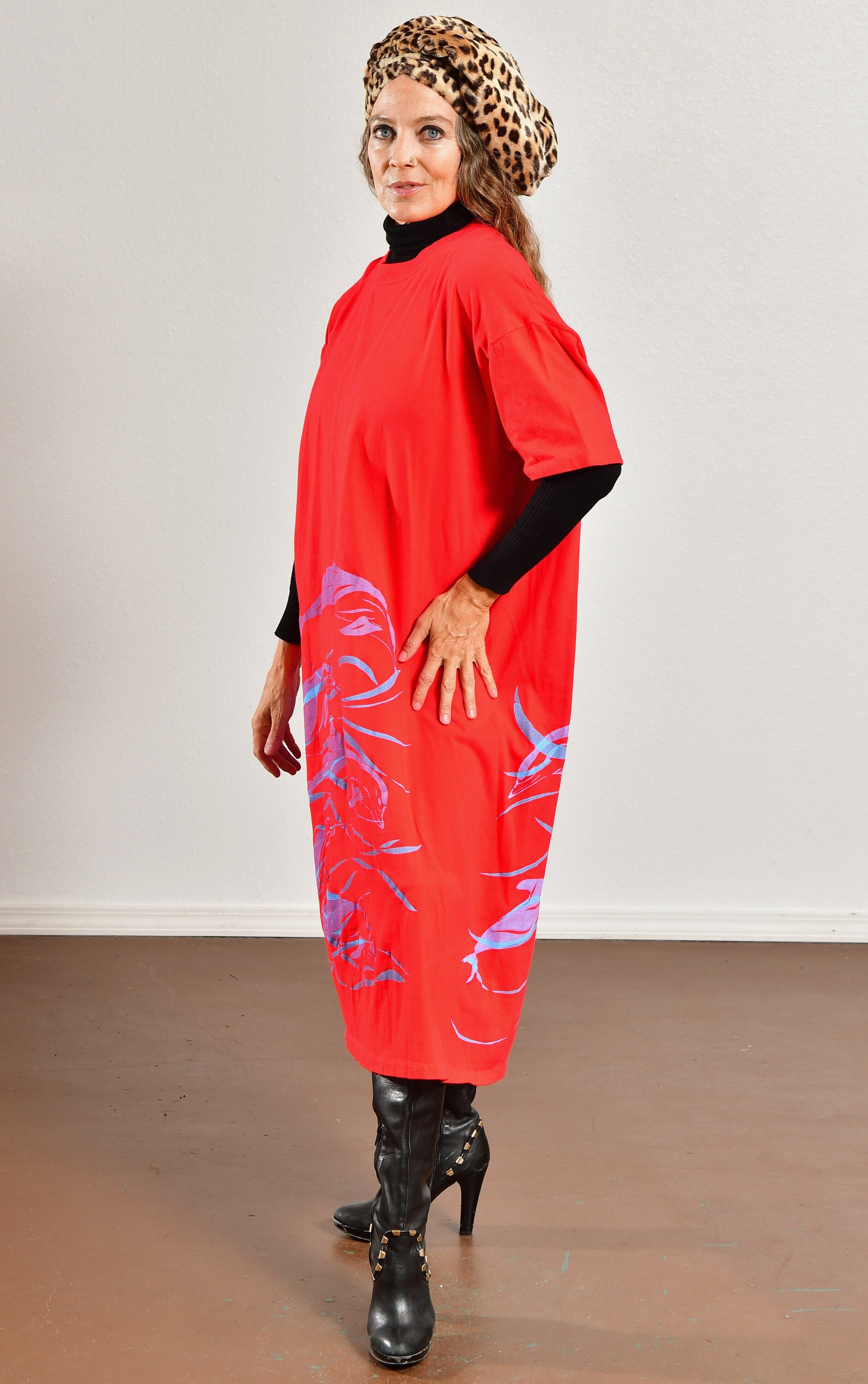 80's T-shirt Dress/ Dolphin T-shirt Dress/ Dolphin T-shirt
