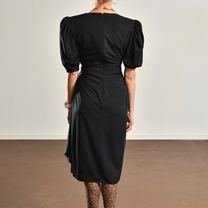 80's Black Cocktail Dress/ Vintage Rimini Party Dress/ Rhinestone Party Dress/ Vintage Little black Dress/ Size 4 image 4