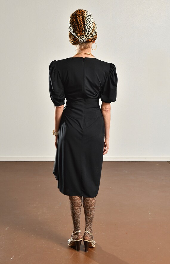 80's Black Cocktail Dress/ Vintage Rimini Party D… - image 4