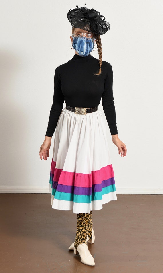 Southwest Circle Skirt/ Ruffle Circle Skirt/ Vint… - image 2