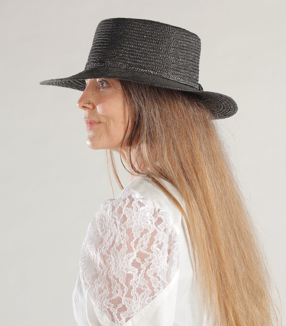 BETMAR/ Black Straw Hat/ Southwest Straw Hat/ Wid… - image 7