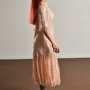 Robe Longue Miss Elliette Vintage Années 80, Mousseline Marine Taille 12