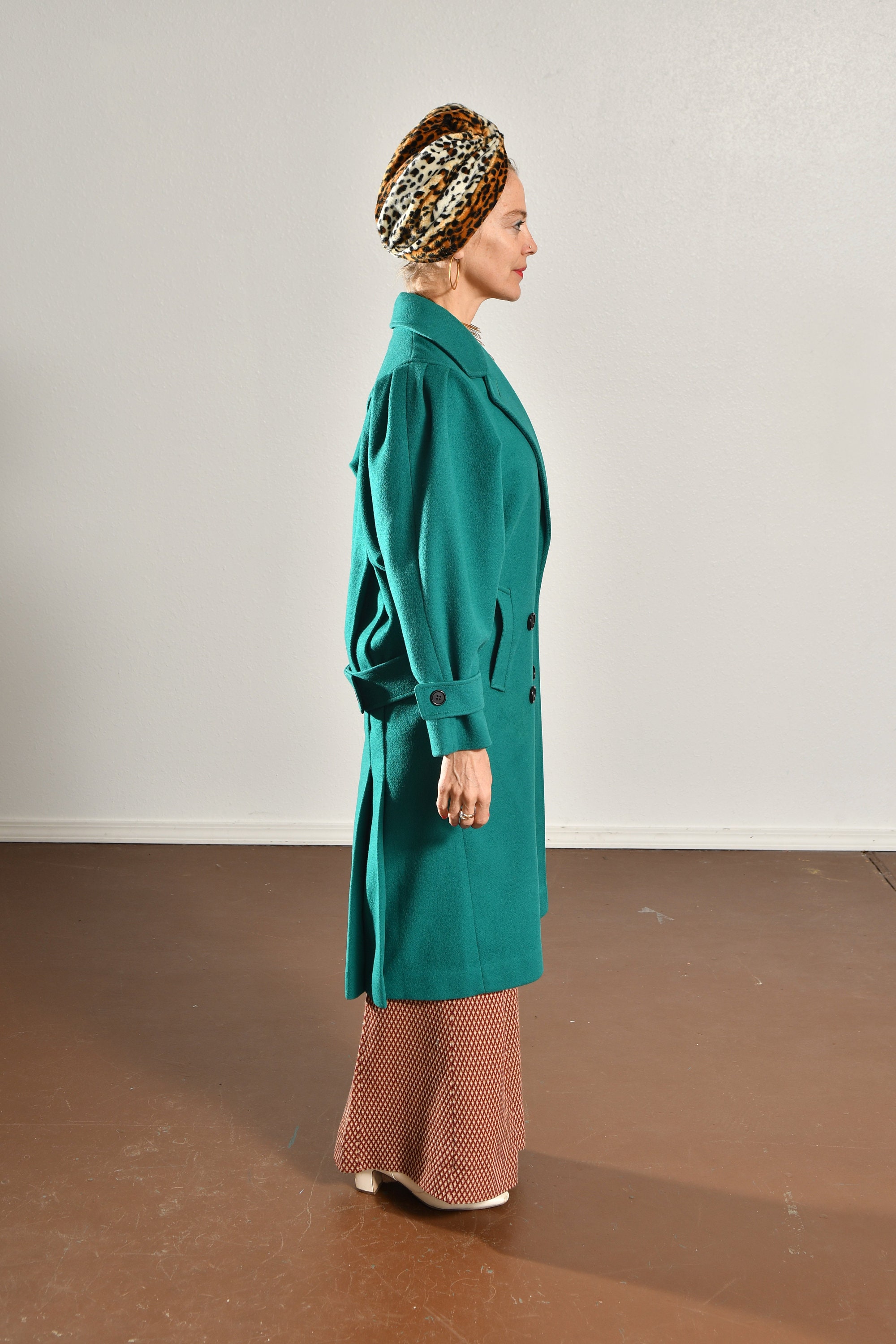 80s oversized wool overcoat with belt