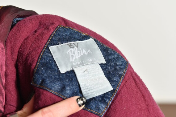 80's Denim Padded Coat, Winter Jean Jacket, South… - image 10