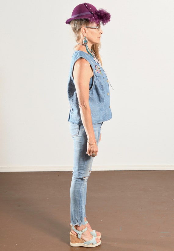 Saint Germain Paris/ Denim Vest/ 80's Denim Vest/… - image 3