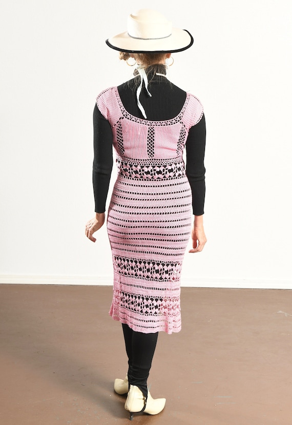 Hugo Buscati Collection/ Pink Crochet Dress/ Croc… - image 5