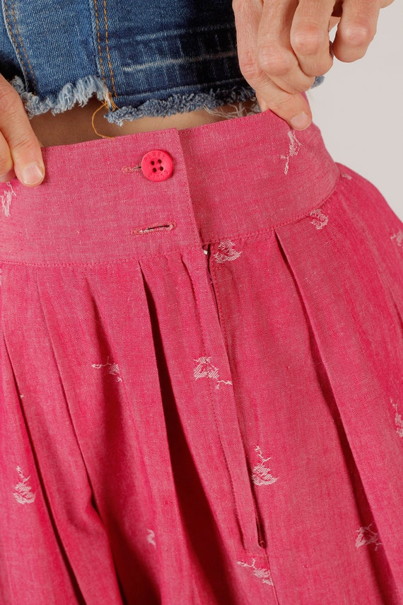 80's Preppy Pink Skirt, Long Prairie Skirt, Full … - image 8