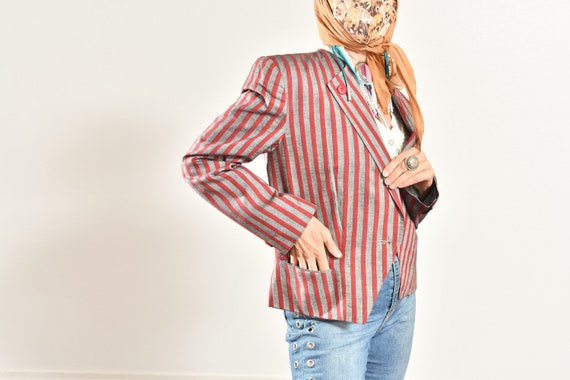 Giorgio Sant'Angelo/ Candy Striped Blazer/ Croppe… - image 8