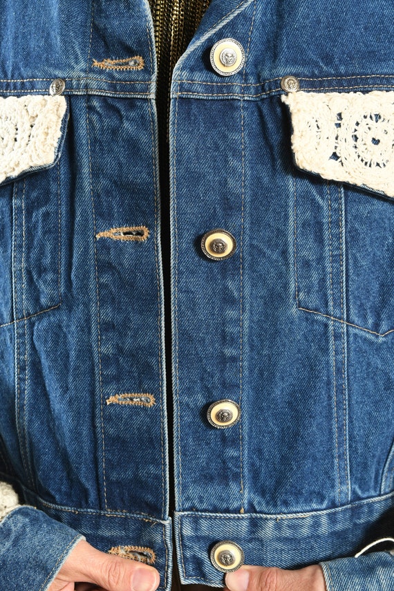 Cache/ Denim Jacket/ Denim Crochet Jacket/ Altere… - image 8