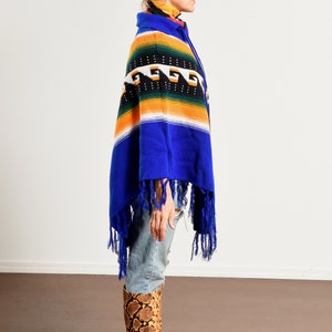 Vintage Poncho/ South American Poncho/ 70's Poncho/ Fringe Poncho/ Ecuador Poncho/ Size S-M image 4