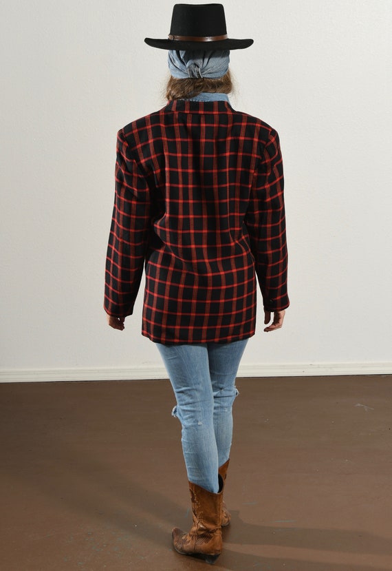 80's Double Breasted Plaid Blazer, Preppy School … - image 4
