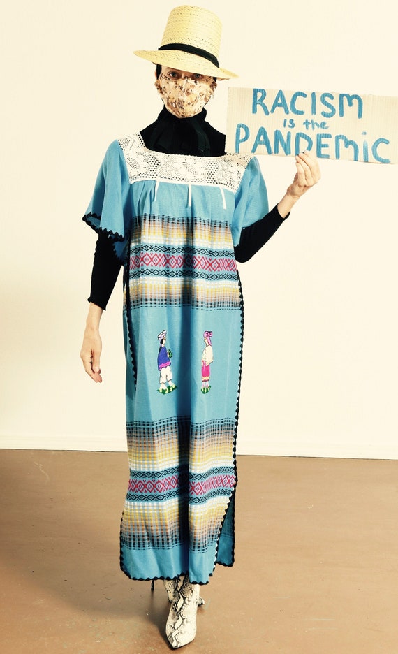 Robe mexicaine vintage robe mexicaine brodee robe mexicaine tricotee robe mexicaine traditionnelle taille M Etsy France