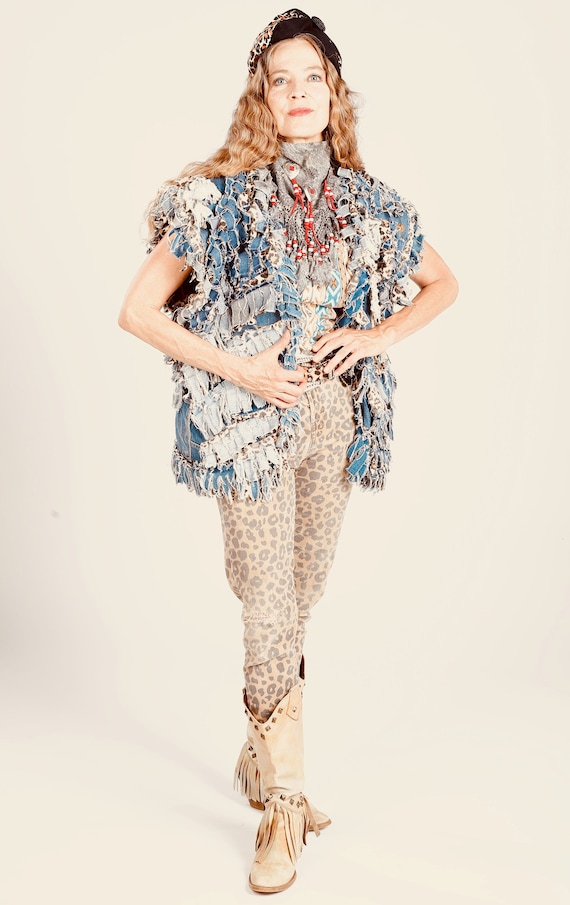 Leopard fringe vest best sale