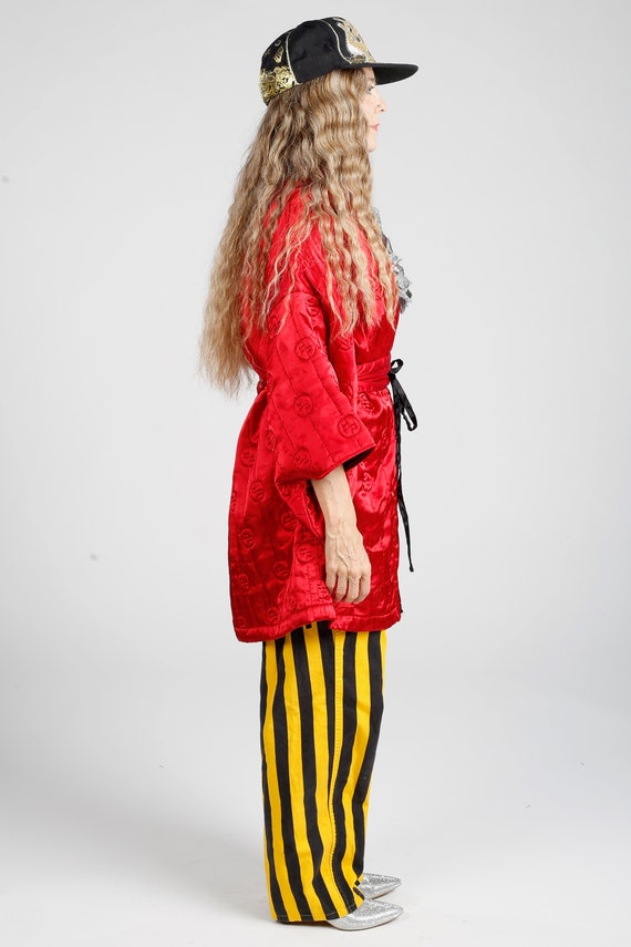 Carole Little/ Quilted Kimono/ Red Kimono/ Emboss… - image 3