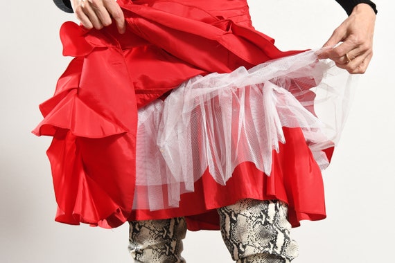 TADASHI/ Tadashi 80's Dress/ Red Strapless Party … - image 10