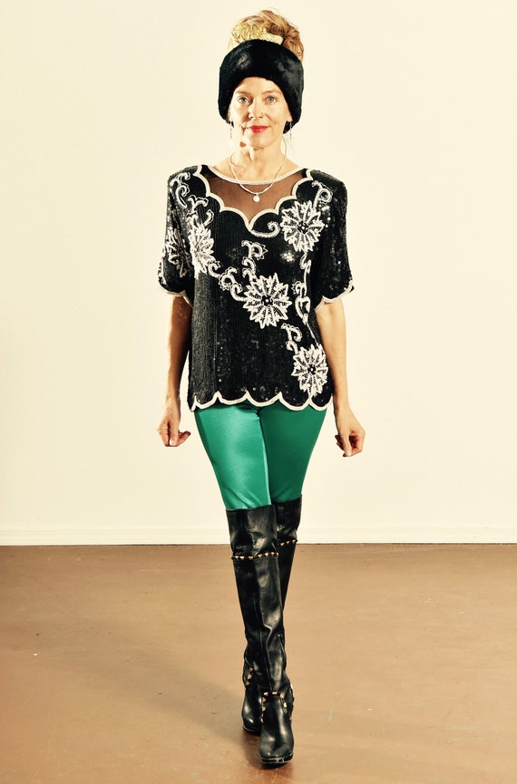 beaded sequin top