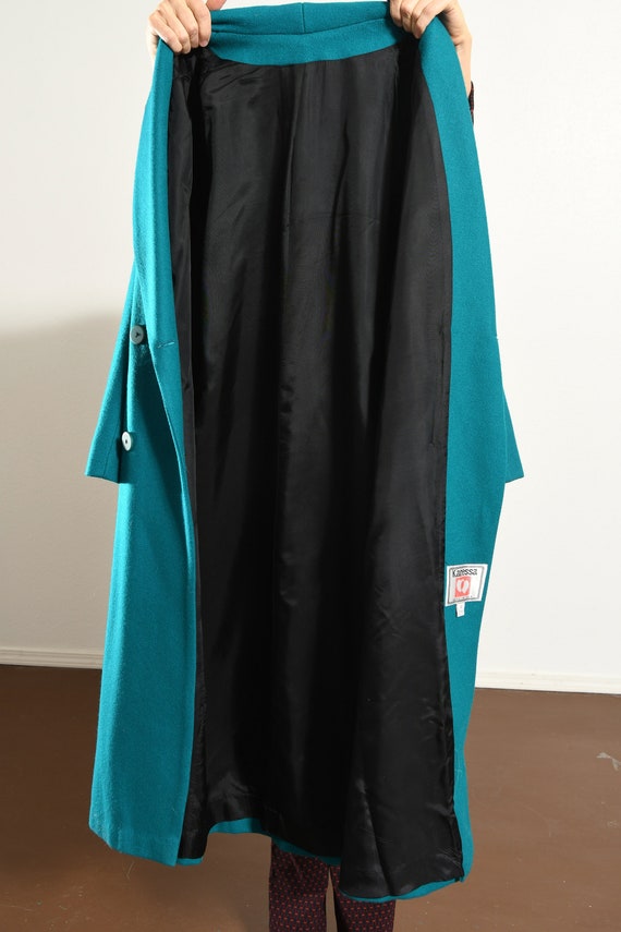 Karessa Wool Coat/ 80's Wool Dress Coat/ 80's Woo… - image 9