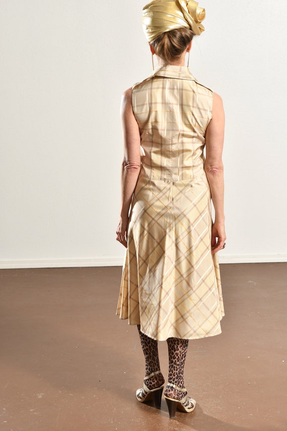 Adrienne Vittadini Silk Plaid Dress/ Preppy Beige… - image 5