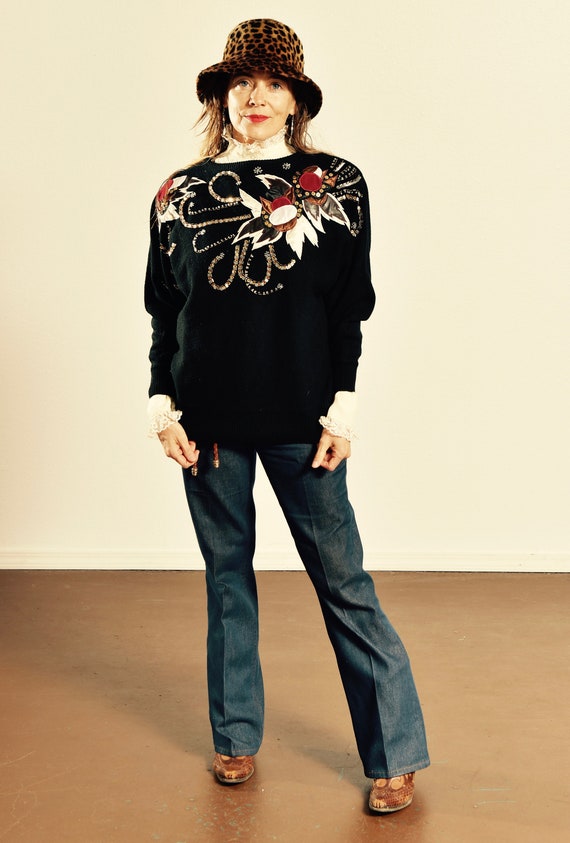 Maurada Sweater/ 80's Sweater/ 80's Appliqué Sweat