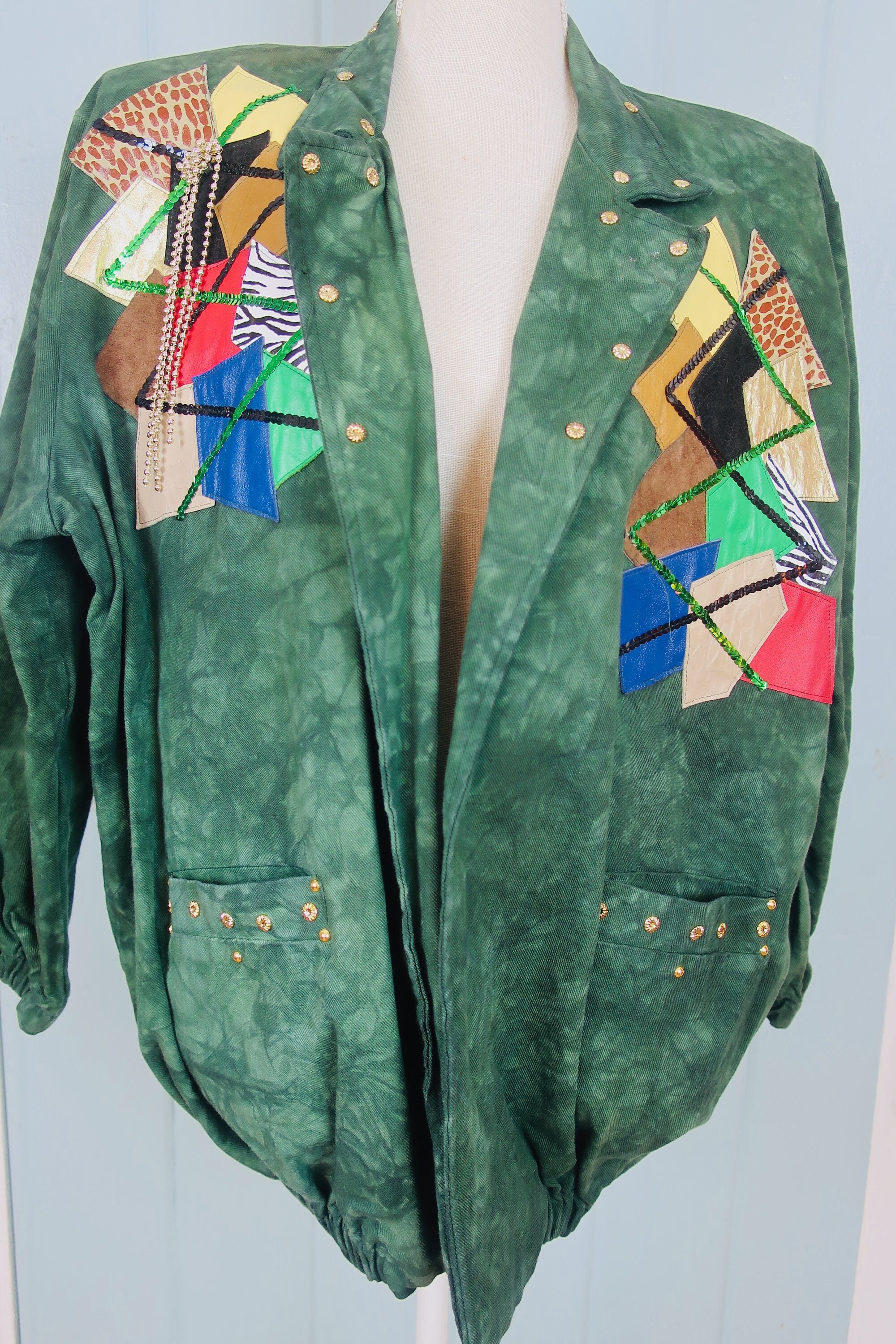 vintage キルティングデザイン　denim jacket UNISEX】 Vintage Design Stitched Denim Jacket / ヴィンテージ