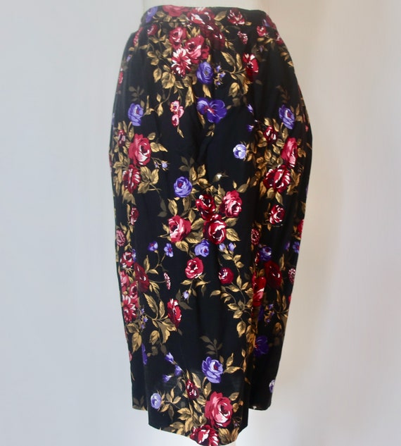 Leslie Fay, 80s Floral Two Piece Skirt Set, Penci… - image 7