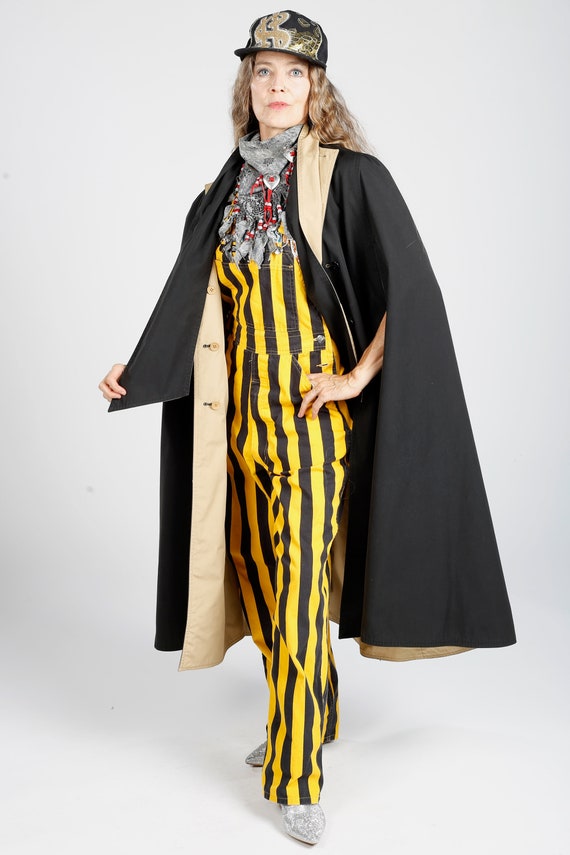 Reversible Trench Coat Cape Attached Scarf, Puff … - image 7