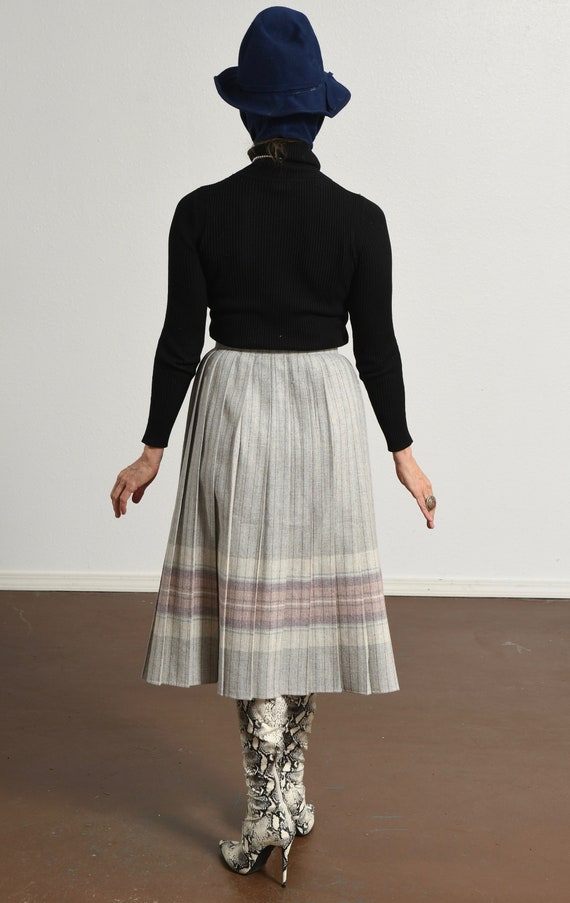 Clyde/ Wool Pleated Skirt/ Gray Pleated Skirt/ Pl… - image 5