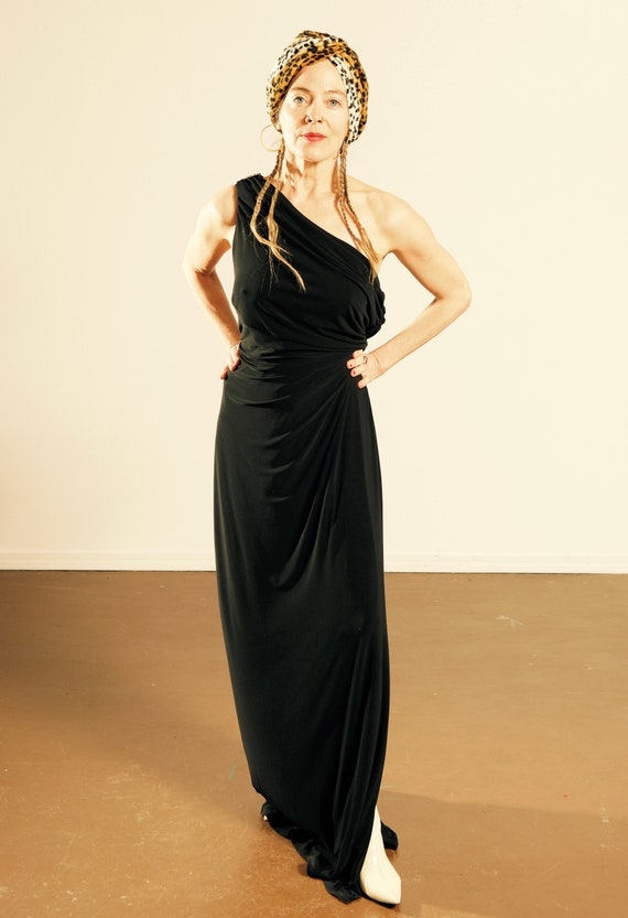 Ralph Lauren Black Evening Dress/ One Shoulder Dre