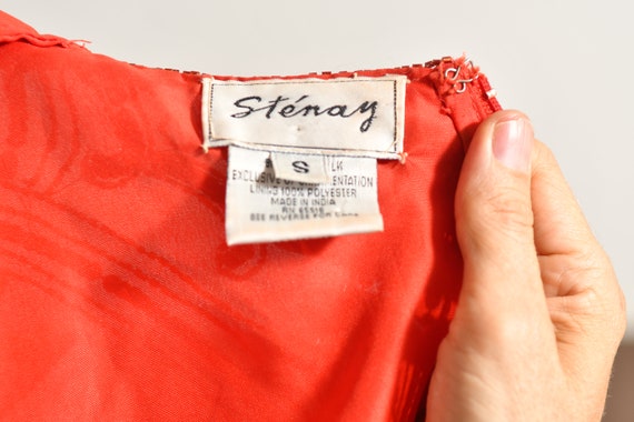 Vintage Stenay Red Silk Sequin Top/ Holiday Sequi… - image 10