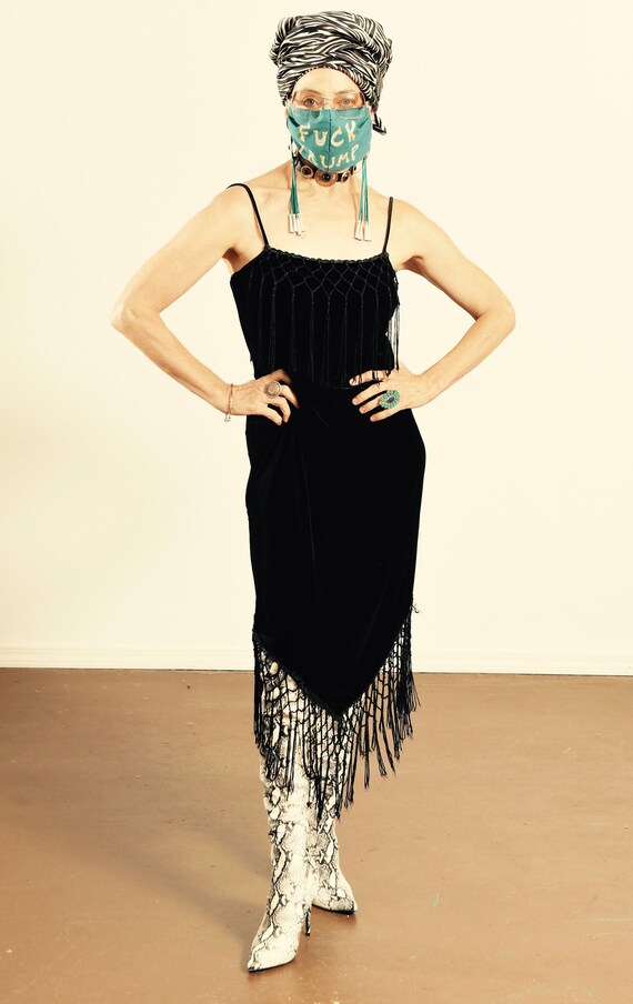 Linda Bernell/ 90's Velvet Slip Dress/ 90's Slip D