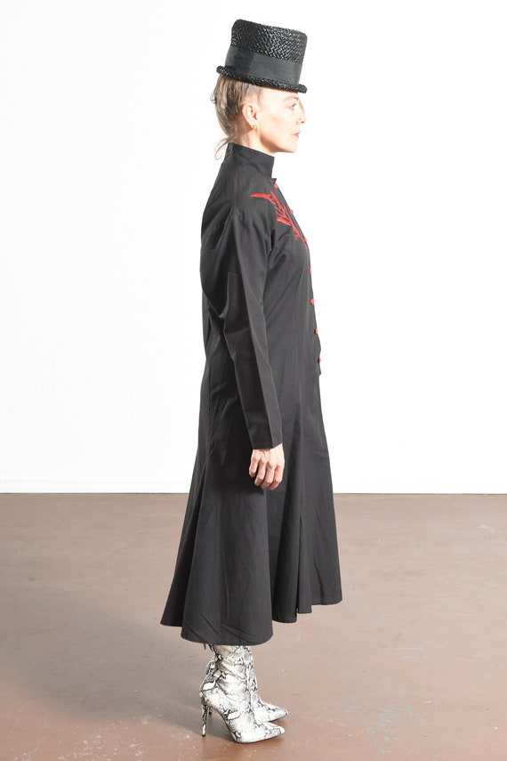 Black Western Dress, Southwest Shirtdress, 80's V… - image 3