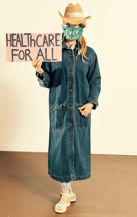 Newport News Denim Duster/ Dark Wash Denim Coat/ 9