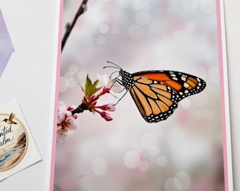 Monarch Butterfly Keepsake Card | Removable 5x7 Art Print (Handcrafted)