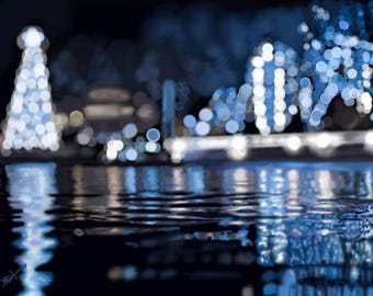 Bokeh Christmas Keepsake Card with Removable 5x7 Art Print