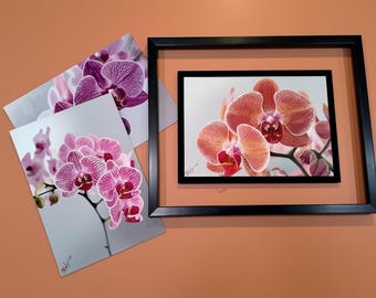 Painted Calm Orchid Art Postcards | Set of 3, 5x7 Frameable Cards