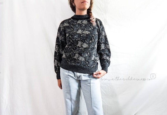 Abstract Gray and Black - Vintage Colore Sweater … - image 2