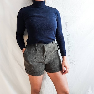 Gray - Upcycled Wool Shorts Dark Academia