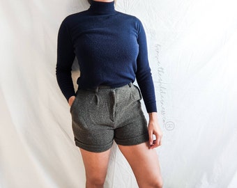 Gray - Upcycled Wool Shorts Dark Academia
